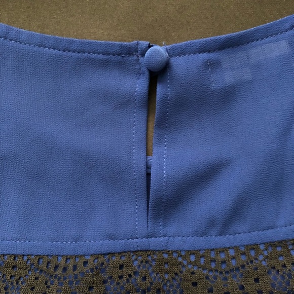 I•N•C - BLUE AND BLACK LACE BLOUSE - Picture 4 of 6